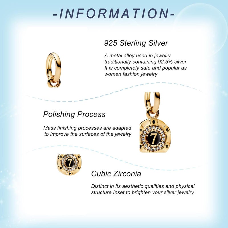 YUMINN 925 Sterling Silver Charms for Bracelets Gold Love and Heart Charms Cherry Blossom Dangle Beads Jewelry for Women - Image 2